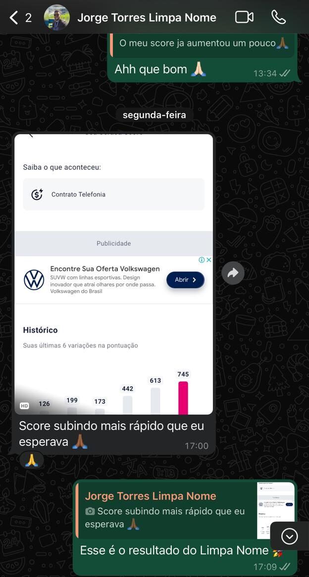 se surpreendeu, vendo dia após dia o progresso do seu score.