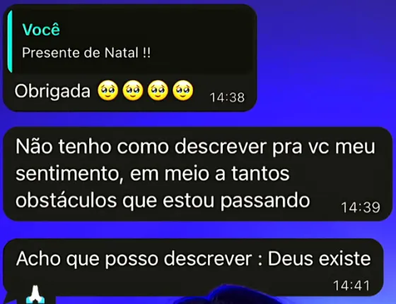 Mensagem de agradecimento de cliente