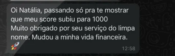 Mensagem: meu score subiu para 1000