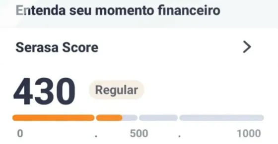 Serasa Score 430, regular